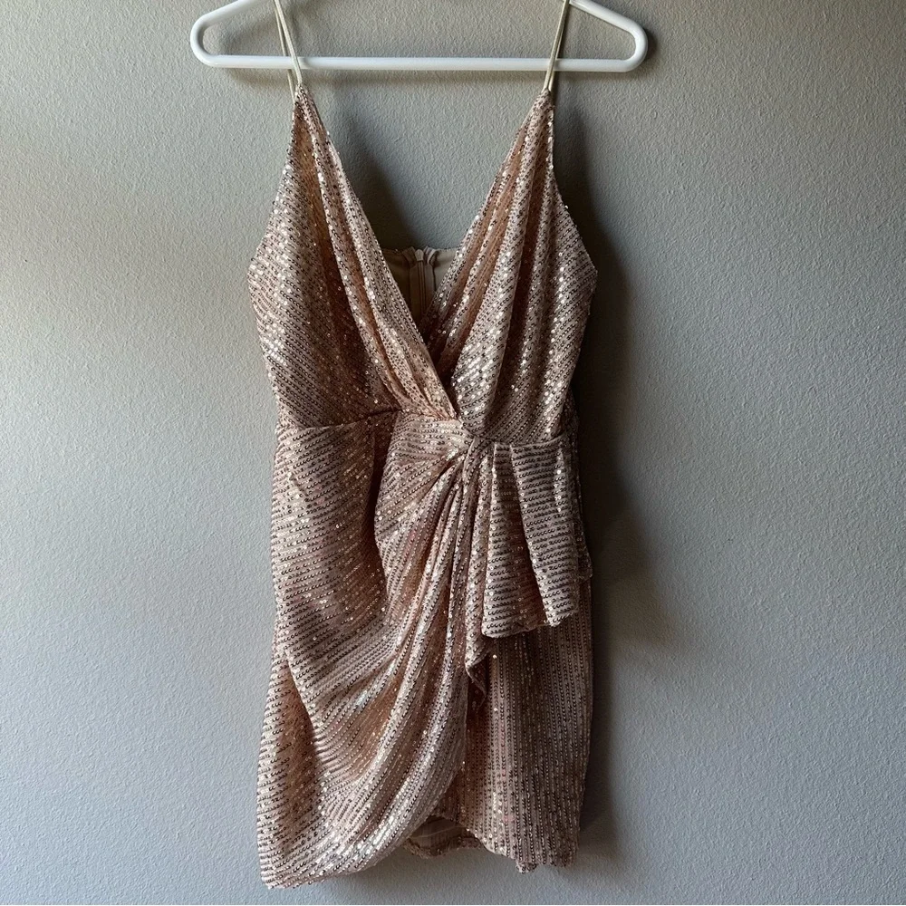 Double Crazy sexy sequin sparkly spaghetti strap mini dress - Picture 7 of 8